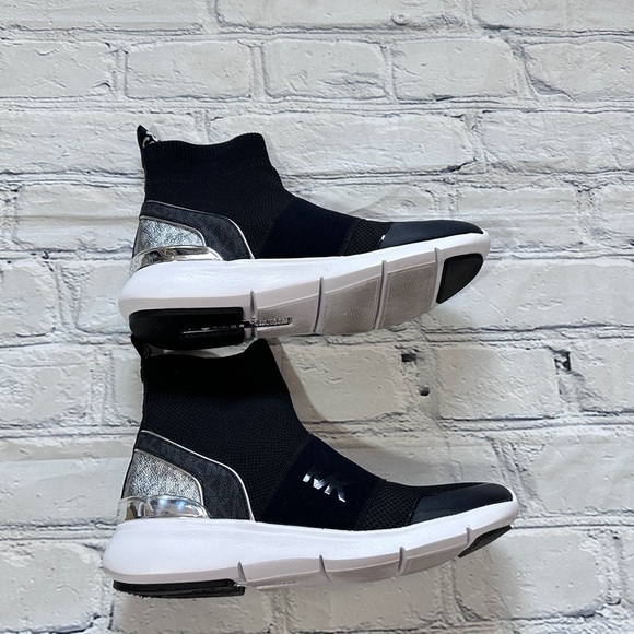 Michael Kors Sterling Bootie in Black and Silver - Picture 2 of 6